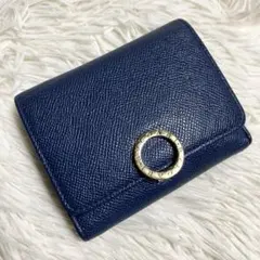 ブルガリ コインケース ビーゼロワン レザーネイビー バイカラー