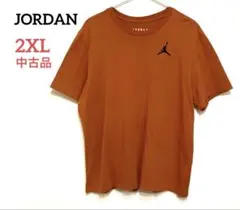 中古品 2XL（小さめ）NIKE JORDAN Tシャツ ブラウン 刺繍