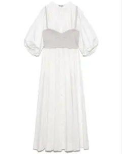 SNIDEL スナイデル ORGANICSニットビスチェ付きシャツワンピース