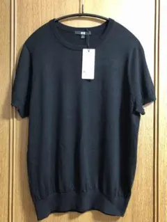 UNIQLO メリノクルーネックセーター　ブラック　半袖　XL
