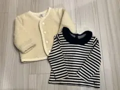 プチバトー　襟付きシャツ　ボアジャケット　セット　18m/81cm