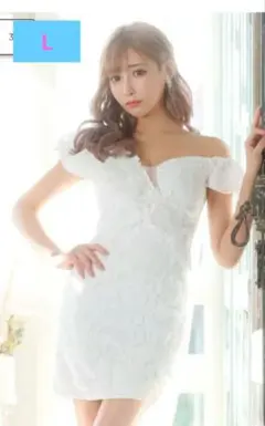 Lサイズ DAZZY フラワーレース キャバドレス[明日花キララ着用]