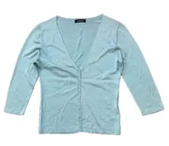 【moderate】　Vネックミントグリーンカーディガン　シルク100%