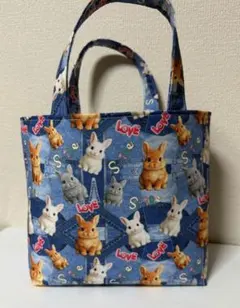 うさぎ柄　トートバッグ