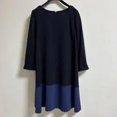 KUMIKYOKU ネイビー Aラインワンピース　サイズ5〔SからM〕