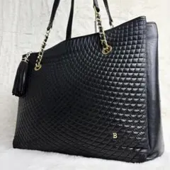 BALLY トートバッグ キルティング ゴールド金具 Bロゴ タッセル 大容量