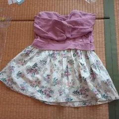 ピンク花柄ワンピース