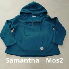 Samansa Mos2 フード付きパーカー ティール　M　中古品のサムネイル