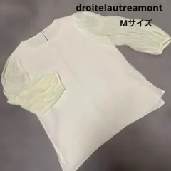 droitelautreamont ホワイト シフォン 五分袖ブラウス