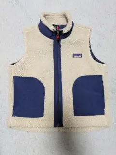 Patagonia フリースジャケット クリーム色/ネイビー