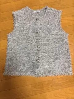 green label relaxing フリンジラメ ノースリーブ ニット