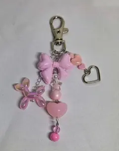 ビーズストラップ ピンク ハート