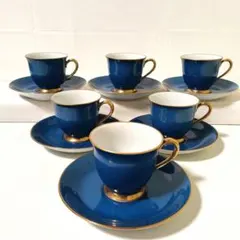 未使用美品 Noritake ノリタケ デミタスカップ&ソーサー6客 色蒔