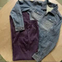 デニムジャケット.コーディロイパンツセット【古着】