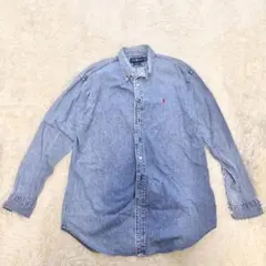 ✨美品✨ Ralph Lauren デニムシャツ BLAIRE M 赤ポニー刺繍