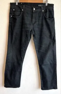 ZARA MAN フェードブラックデニム 44 細身ストレッチ