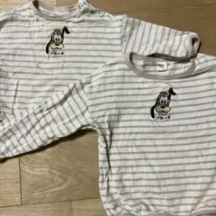 ディズニー、プルート❤️ベージュストライプ 長袖カットソー
