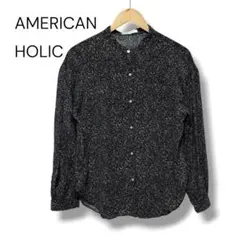 AMERICAN HOLIC ブラウス スタンドカラー シフォン袖 総柄 F