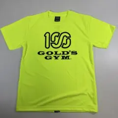 【美品】ゴールドジム 100A コラボ ドライ Tシャツ 蛍光ネオンイエロー Mのサムネイル
