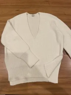 【GREEN LABEL RELAXING】アイボリー Vネックリブニット　美品