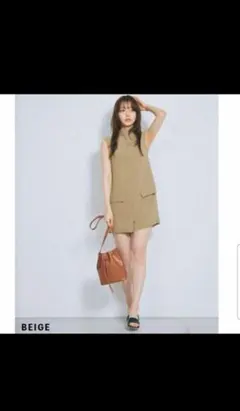 basement online ショートオールインワン　ベージュのサムネイル