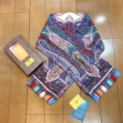 新品】エトロ ETRO ストール スカーフ ペイズリー柄 シルク ウール W7のサムネイル