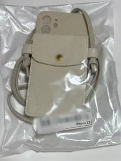 iPhone 12 ショルダーストラップケース アイボリー