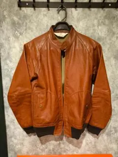 BEUTY&YOUTH ラムレザー シングルライダースジャケット ブラウン M