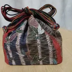 和装用バッグ 多色 竹と花柄