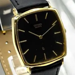 CITIZEN　新品電池　美品　腕時計　メンズ　4-211944　スクエア　希少