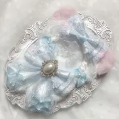 ぬい服　着ぐるみ　10〜12cm用　水色 ピンク ねこ チェーンフック付き