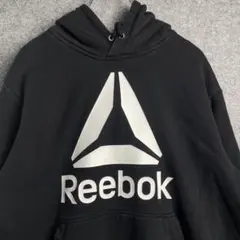 USED　ビッグロゴ　Reebok リーボック ロゴ プルオーバー パーカー 黒