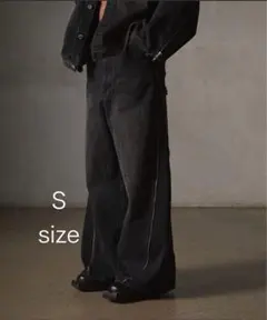 GRANCY ジップデザインバギーデニムパンツ