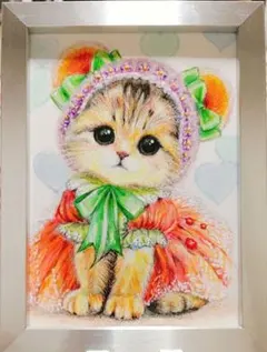 ♡猫の絵♡クマ耳ヘアバンド❣２L