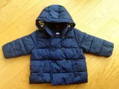 baby GAP ネイビー フード(取外し可)付きダウンジャケット90