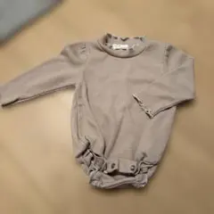 I MY ME S ベージュ リブ編みロンパース S