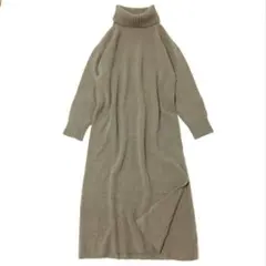 スピックアンドスパン カシミヤウールタートルネックニットワンピース ロング