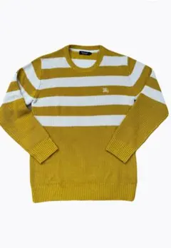 【美品】ブラックレーベル バーバリー　ボーダーニット　黄