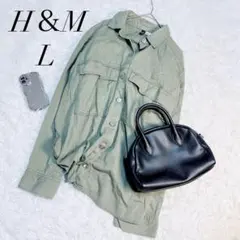 エイチアンドエム/シャツ/長袖/リヨセルユーティリティ/カーキ/コットン☘️