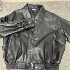 合成皮革 ブラックジャケット フリーサイズ