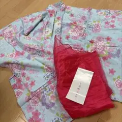マザウェイズ　花柄浴衣 150cm 帯付き