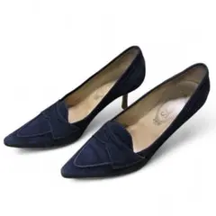TODS トッズ パンプス スウェード ブルー 青色 36.5 23.5cm