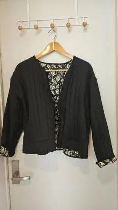 studio CLIP リバーシブル長袖カーディガン 黒