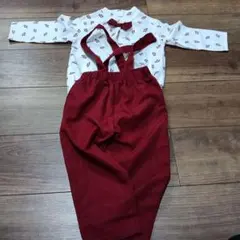 タキシード　ロンパース　サスペンダー風　衣装