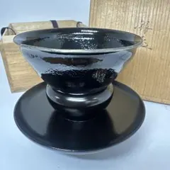 ☆茶3 中国古玩　天国茶碗　天国台セット 高さ約12.5cm 東お8-0824①