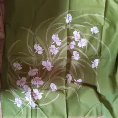 緑色 花柄 風呂敷 約70cm x 70cm