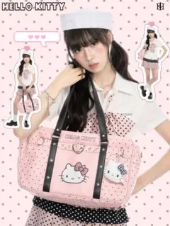 サンリオ×KYOUKO HELLO KITTY ドット柄トートバッグ スクバ - メルカリ