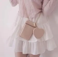 muguet マルチチェーンポシェット　ウォレットバッグ ピンク