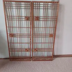 書院造り木製建具伝統的な格子模様 2枚組 - メルカリ
