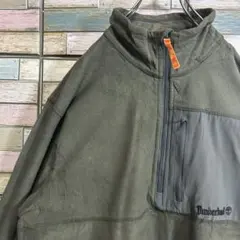 ティンバーランド　フリース　ハーフジップ　ワンポイント刺繍ロゴ